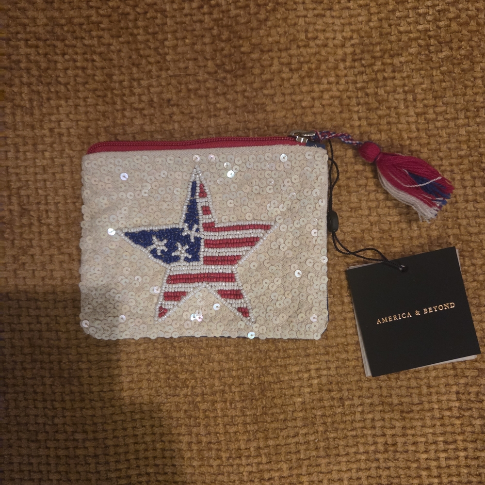 Viral Beaded Star Pouch with Tassel NWT